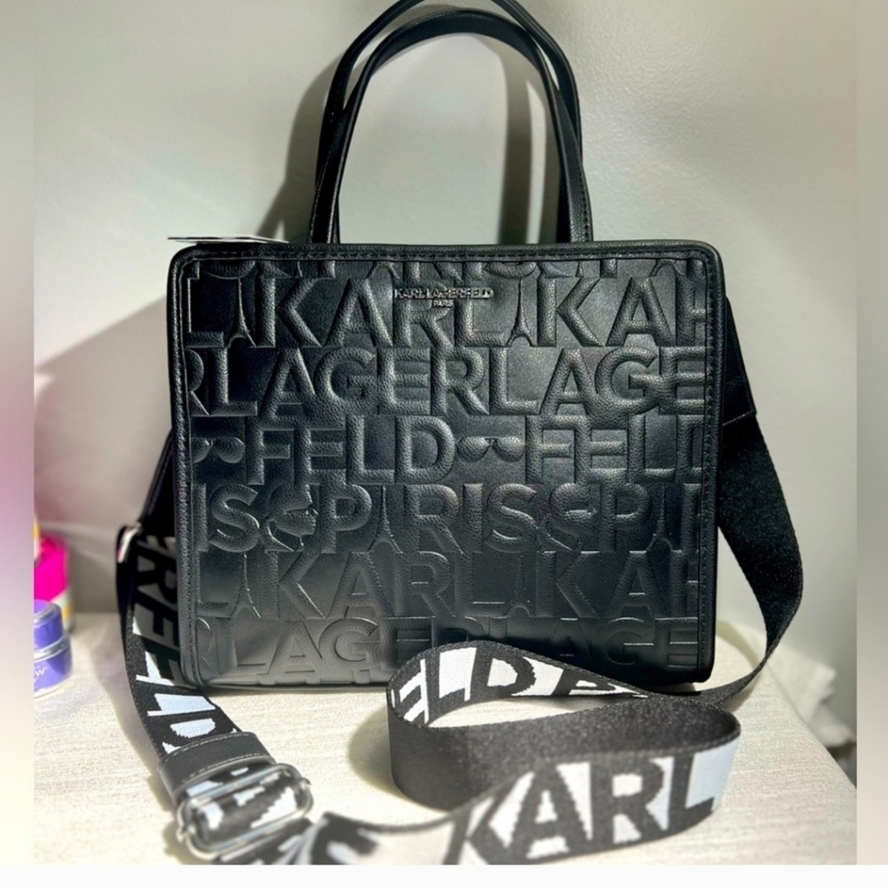 🖤▪️Karl Lagerfeld▪️ Leather Exterior Satchel/Top Handle Bag - Picture 5 of 5